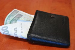 portfel wraz z pieniędzmi